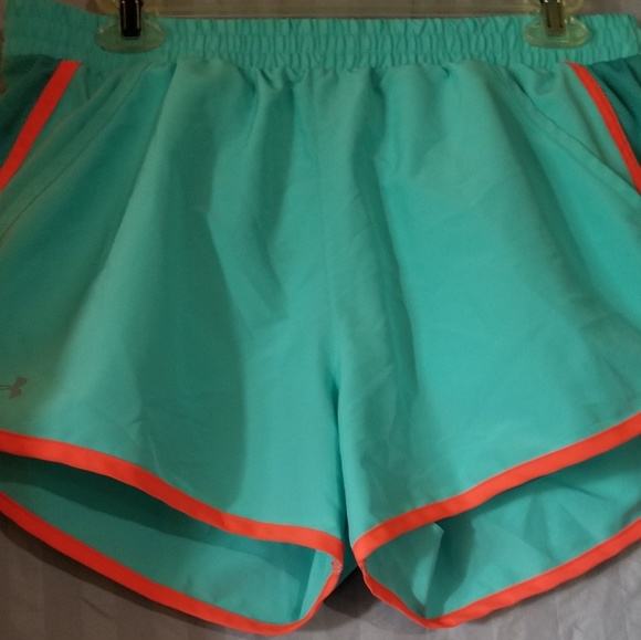 Under Armour Pants - Under Armour Aqua and Orange Running Shorts